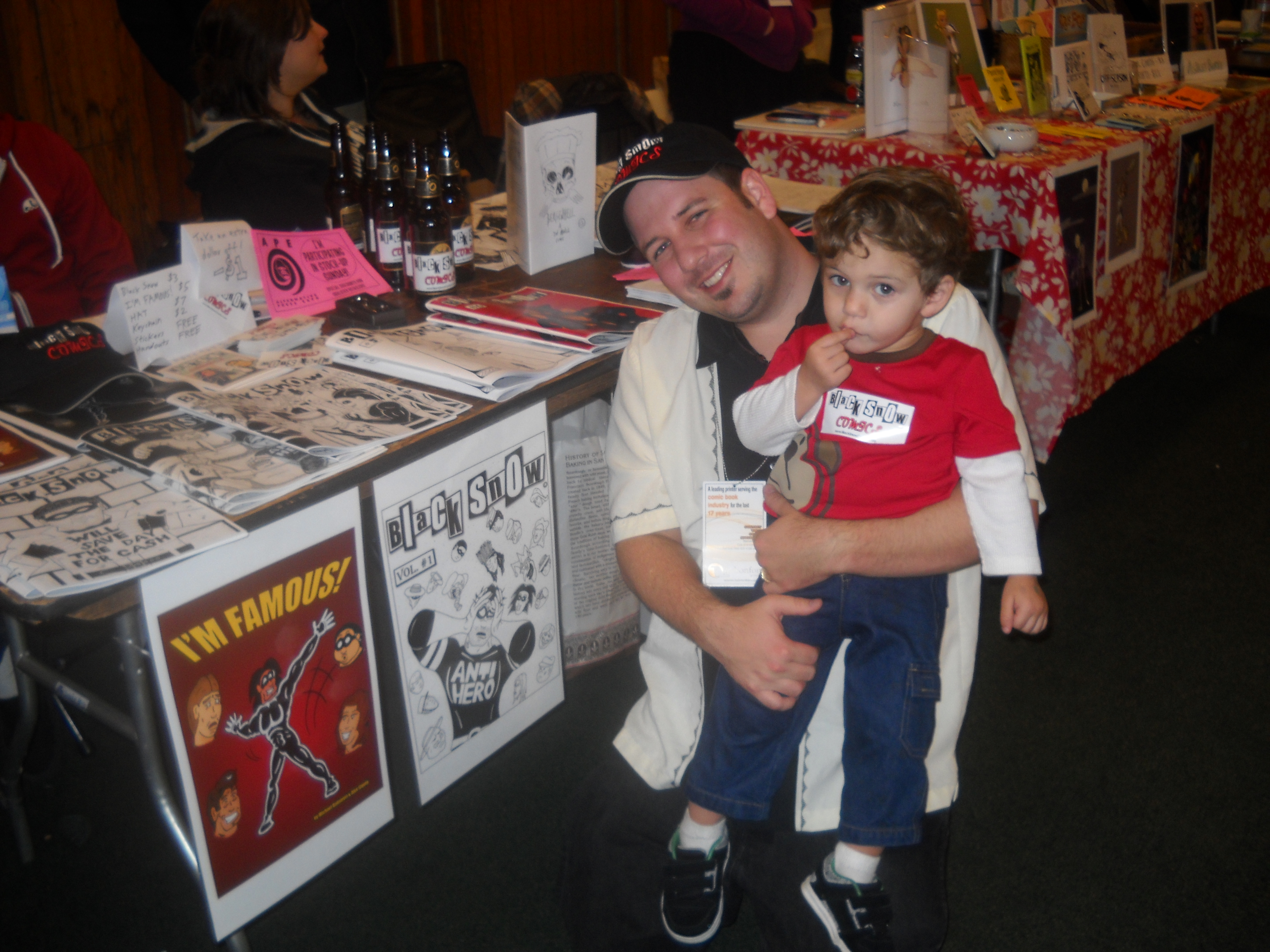 using my son to sell comics