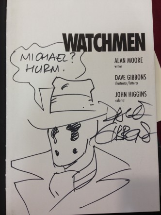 My signed and sketch copy of Aboslute Watchmen