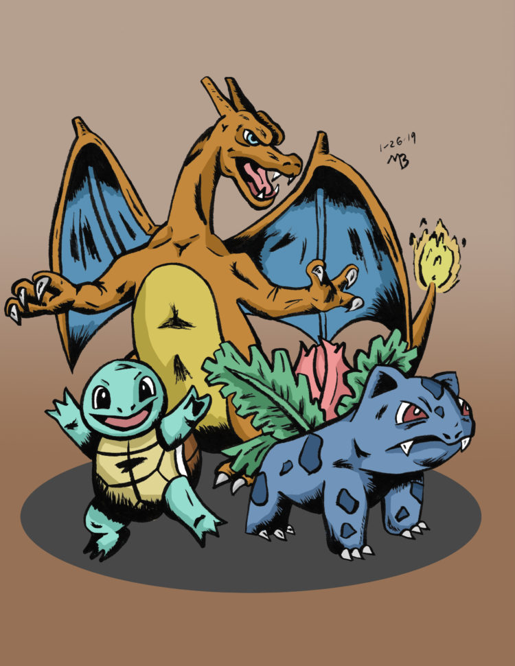 Pokemon, Squirtle, Ivysaur, Charizard