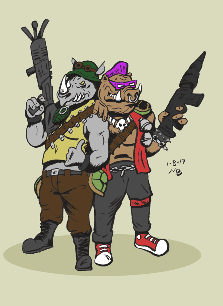 Bebop and Rocksteady in color