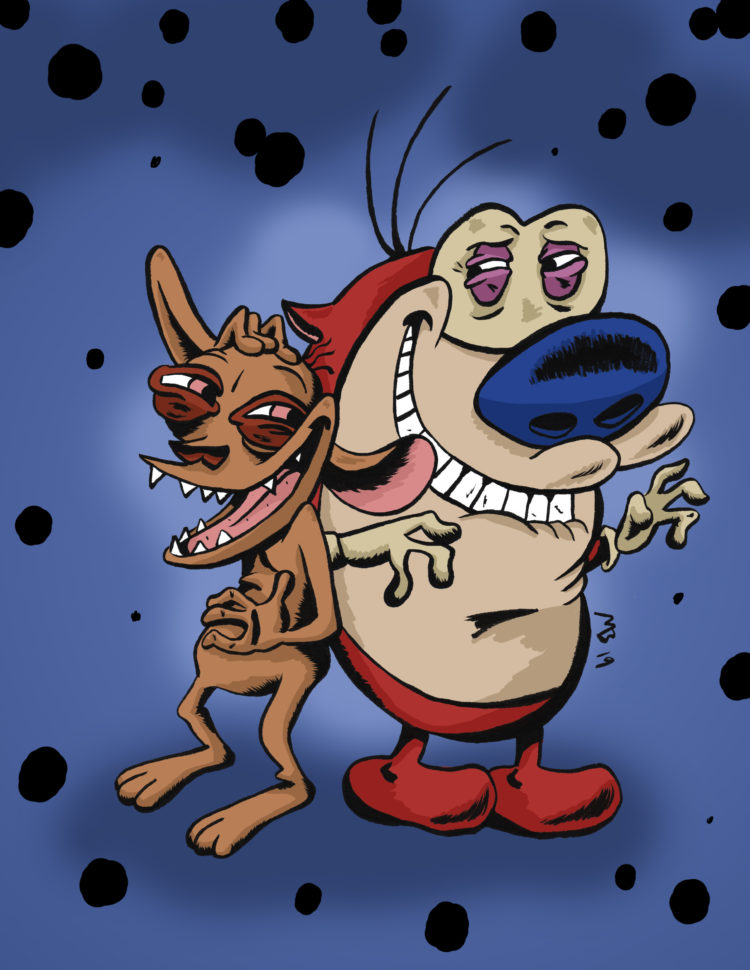 Ren and Stimpy drawing
