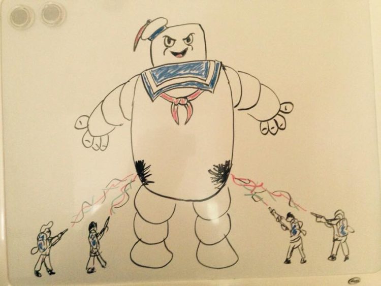 Ghostbusters fighting Stay Puft