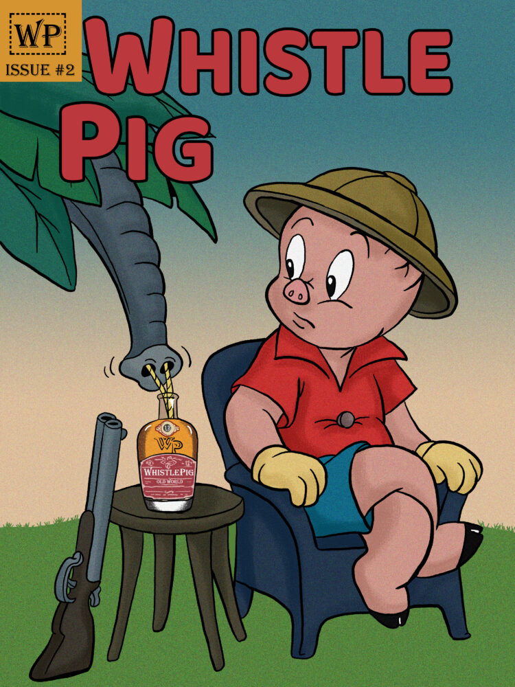Porky Pig Comic Whiskey Label